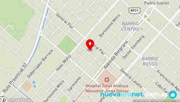 mapa de Lavado De Colchas Y Acolchados Y Ropa En Gral Lavandería en Añatuya