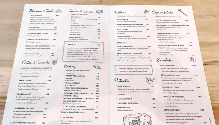 Le Pain Quotidien -  Carta - Cdad. Autónoma de Buenos Aires