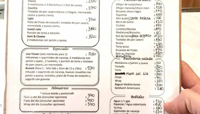 Liza Pasteleria Gourmet -  Carta - Rosario