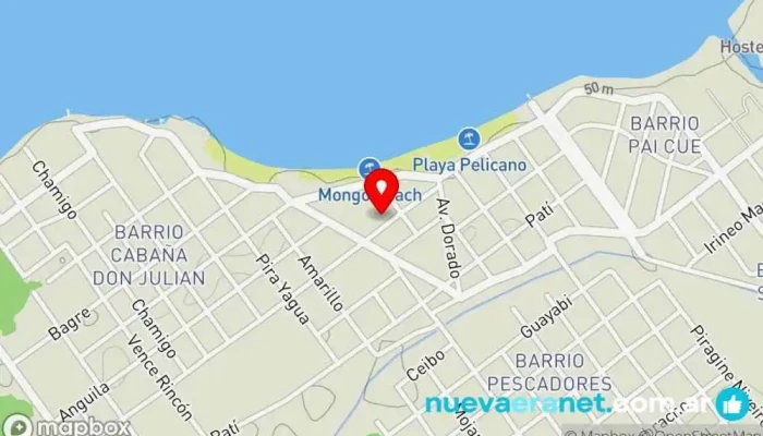 mapa de Los Laureles : Cabañas Alojamiento con servicio, Hotel en Paso de la Patria