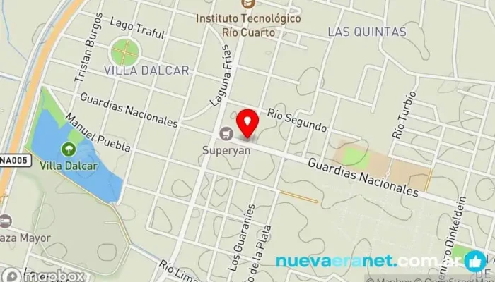 mapa de Los Lirios Panadería en Río Cuarto