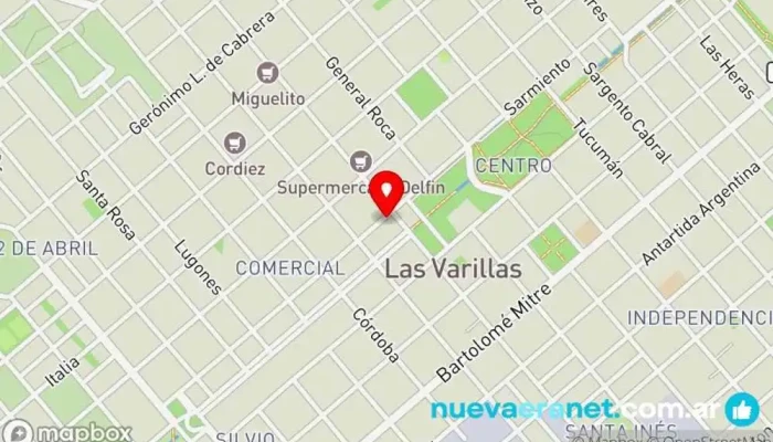 mapa de Lucas Pirra Agencia inmobiliaria en Las Varillas