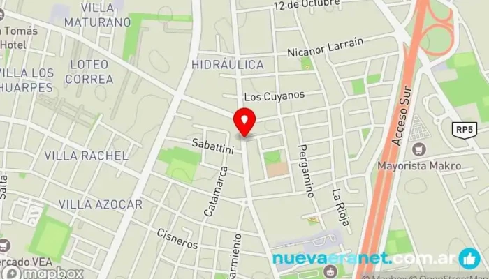 mapa de Macawa Deportes Comercio en Villa Krause