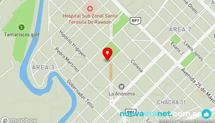 mapa de Maná centro Panadería en Rawson