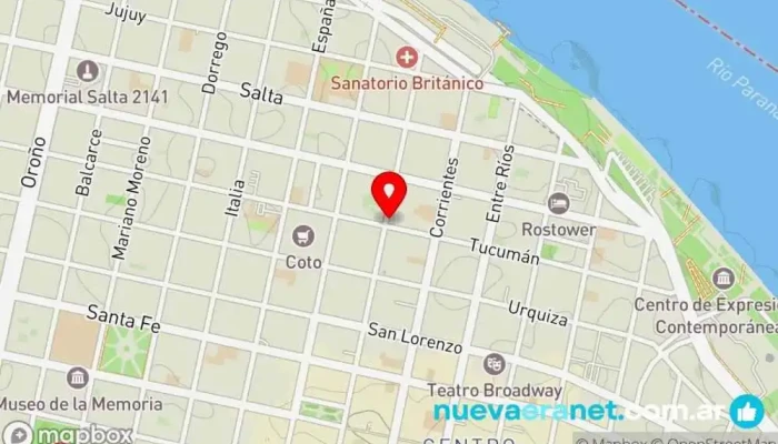 mapa de Manhattan Panadería, Pastelería en Rosario
