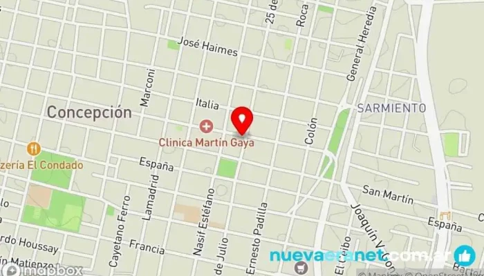 mapa de Manzano Panadería y Confitería Panadería, Pastelería en Concepción