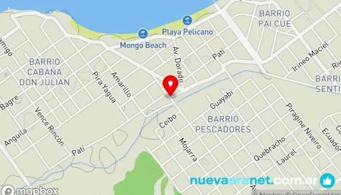 mapa de Marteto Alojamiento en interiores, Alojamiento en Paso de la Patria
