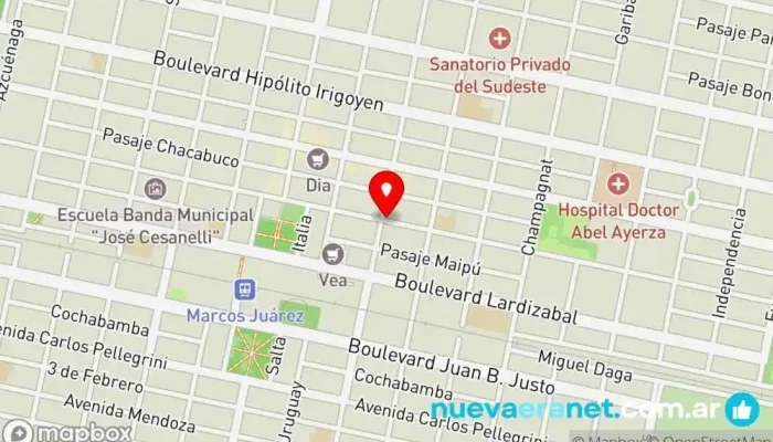 mapa de Masa Viva Panadería en Marcos Juárez