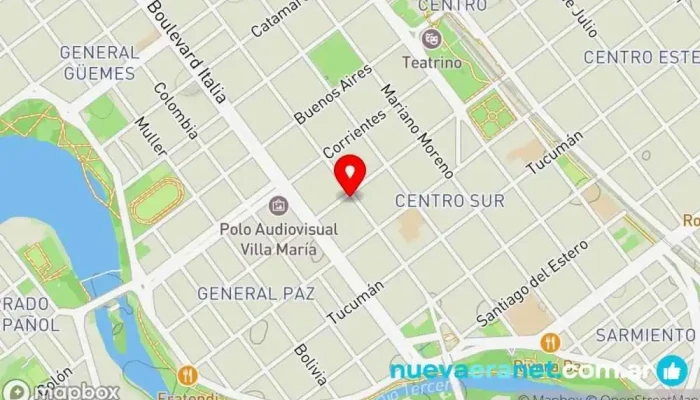 mapa de Maxikiosco Casas Tienda de alimentación en Villa María