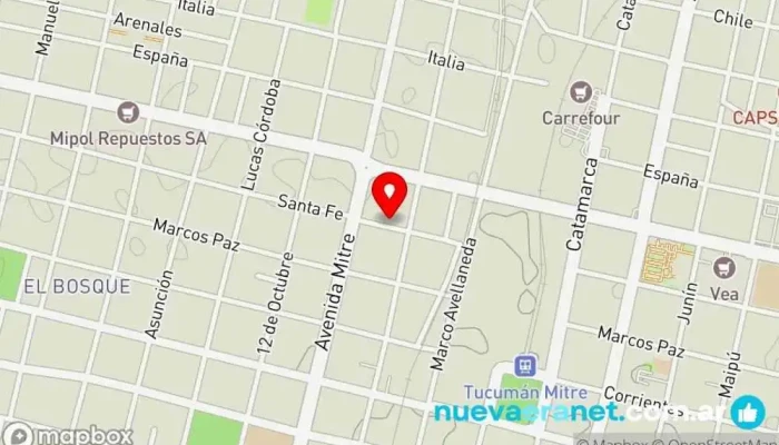 mapa de M&C Patines Tienda de deportes en San Miguel de Tucumán