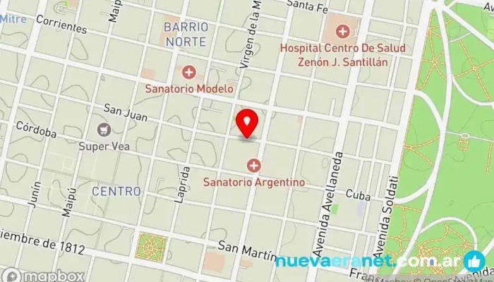 mapa de Medici y Cia. Importaciones Tienda de cortadoras de césped, Ferretería, Contratista de sistemas de aspersores para jardín en San Miguel de Tucumán