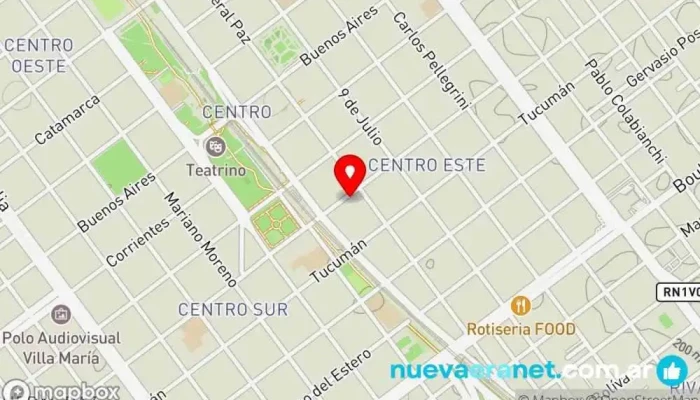 mapa de Mercado de sabores Panadería, Cafetería en Villa María