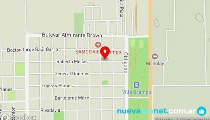mapa de Mercedita Resto bar y Cafetería Restaurante en Villa Ocampo