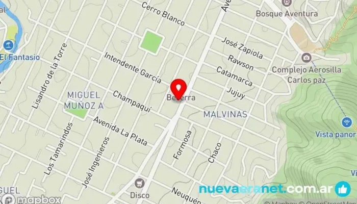 mapa de Mercería Casa Malvina Mercería en Villa Carlos Paz
