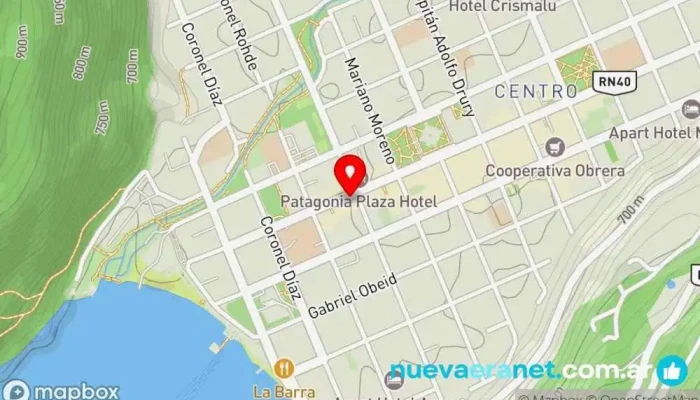 mapa de Merken Restaurante, Cervecería artesanal, Cafetería, Vinoteca en San Martín de los Andes