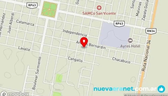 mapa de Migas con amor Panadería en San Vicente
