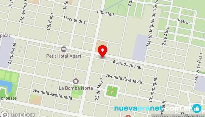 mapa de Nasuti Autopartes y Equipamiento S.R.L Proveedor de repuestos de carrocería de automóviles en Marcos Juárez