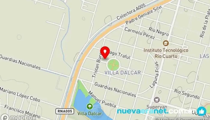 mapa de Natali Brasca Pasteleria Artesanal Pastelería en Río Cuarto