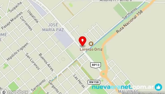 mapa de Nova Construcciones Pinturería, Tienda de materiales para la construcción en Las Varillas