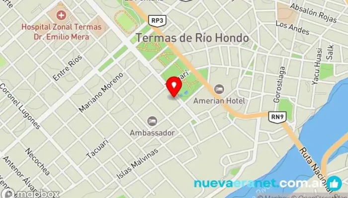 mapa de Oasis Hotel en Termas de Río Hondo