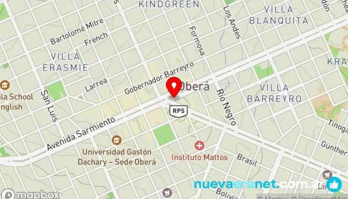 mapa de OberaInside Editor de periódicos en Oberá