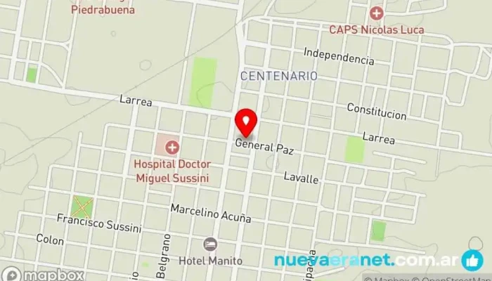 mapa de Oficina Martillero Publico Sergio Hernan Barreiro Oficinas de empresa en Alvear