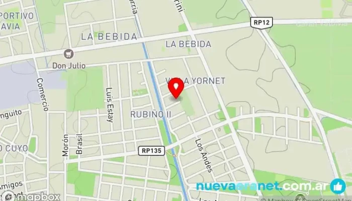 mapa de Oktubre 24hs Tienda de bebidas alcohólicas en Rivadavia