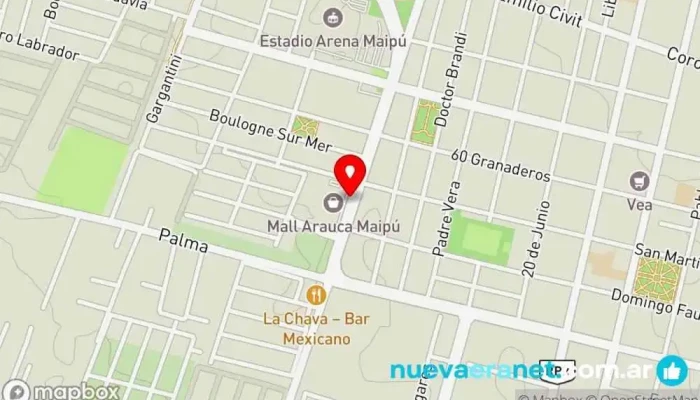 mapa de Olive Maipú Tienda general, Restaurante de comida sin gluten, Pastelería en Maipú