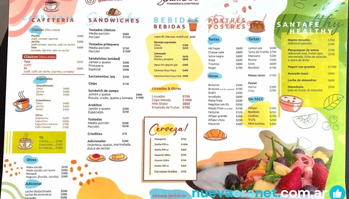 Panaderia   Confiteria Santa Fe Carta - Santa Rosa