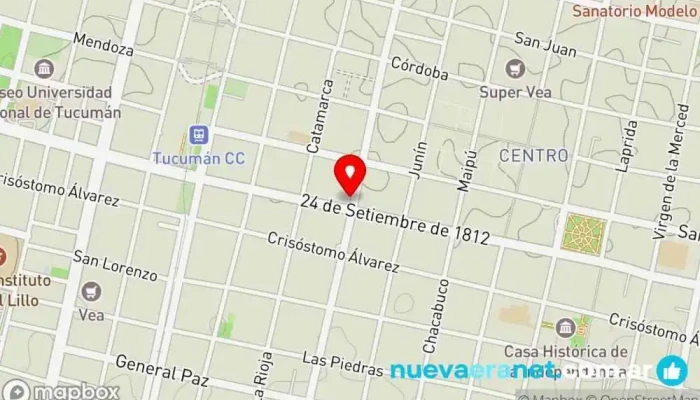 mapa de Panaderia Albertus Panadería en San Miguel de Tucumán