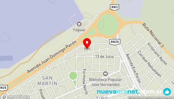 mapa de Panadería Aonikenk Panadería en Trelew