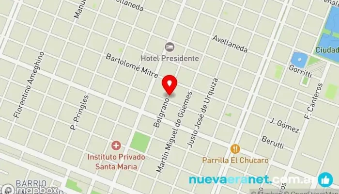mapa de Panaderia ARI-MAX Panadería en Sáenz Peña