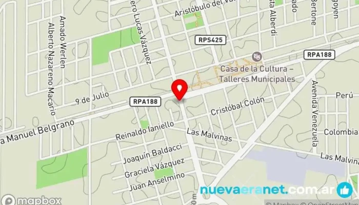 mapa de Panaderia Aromas Panadería en Monte Cristo