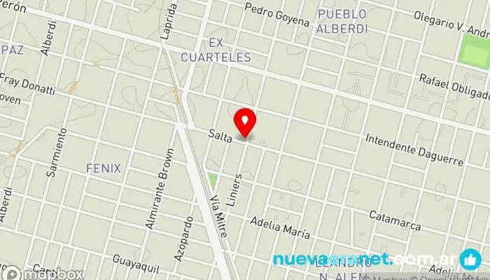 mapa de Panaderia Artesanal Panadería en Río Cuarto