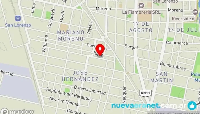 mapa de Panadería Buenas Migas Panadería en San Lorenzo