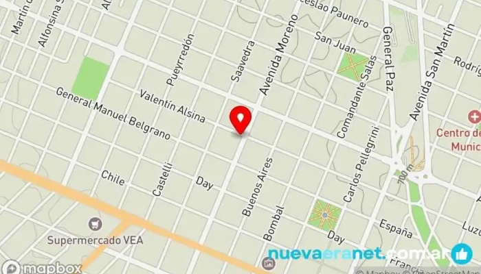 mapa de Panaderia & Confiteria Moreno Panadería en San Rafael