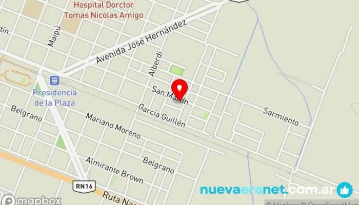 mapa de Panadería de paso Panadería en Presidencia de la Plaza