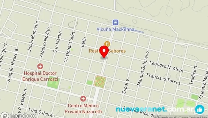mapa de Panadería De Pauli Panadería en Vicuña Mackenna