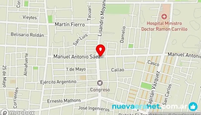 mapa de Panadería el rincon de las pastas Panadería en Las Heras