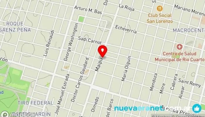 mapa de PANADERIA EL TOBOSO Panadería, Delicatessen, Tienda naturista, Restaurante de comida para llevar, Pastelería, Tienda de tartas en Río Cuarto