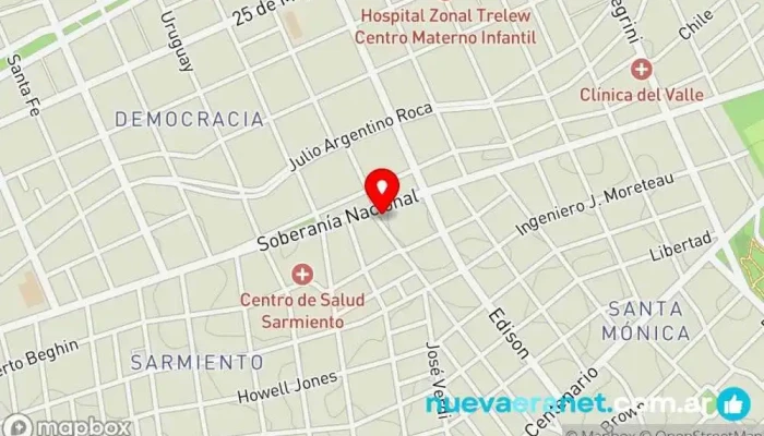 mapa de Panadería Güeneken Panadería en Trelew