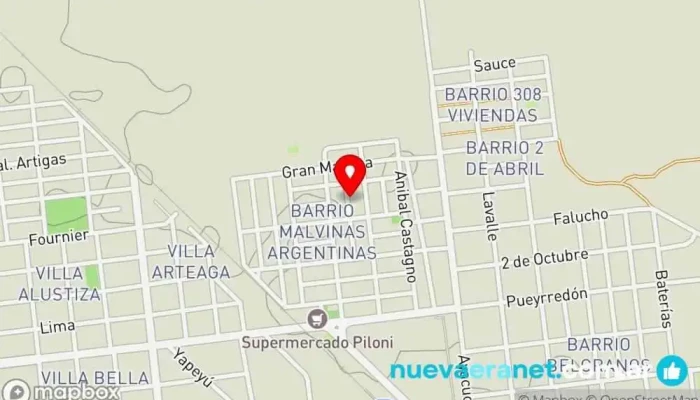 mapa de Panadería Itati Panadería en Monte Caseros