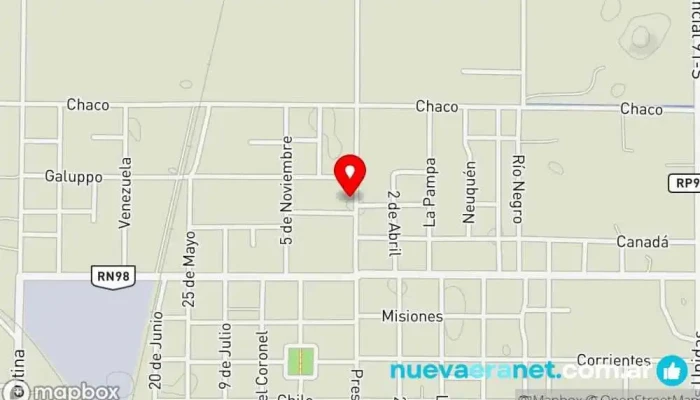 mapa de Panaderia Juliancito Panadería en Tostado