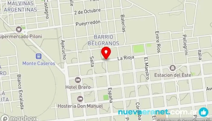 mapa de Panaderia La Española Panadería en Monte Caseros