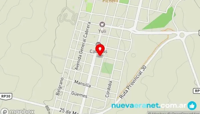 mapa de PANADERIA LA ESQUINA Panadería en Achiras