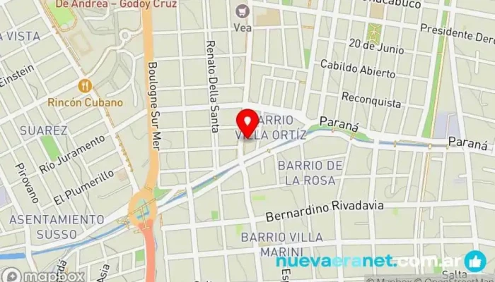 mapa de PANADERÍA La Estrella Panadería en Godoy Cruz