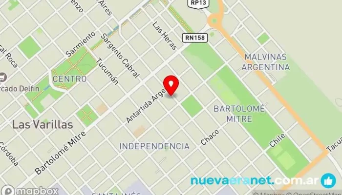 mapa de Panadería La Europea Panadería en Las Varillas