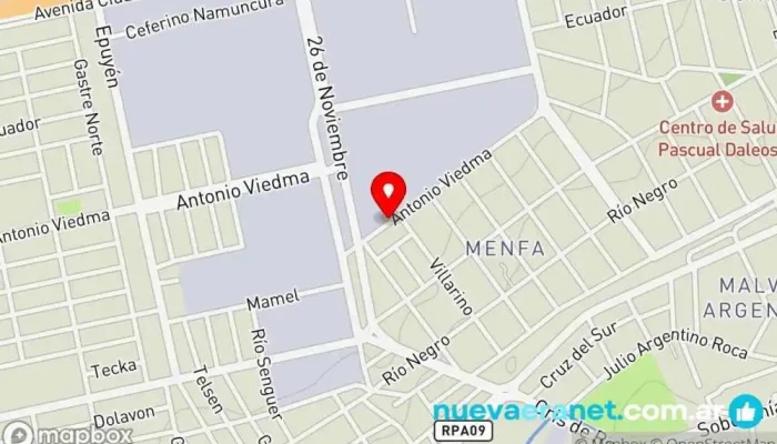 mapa de Panaderia La Familia Panadería en Trelew