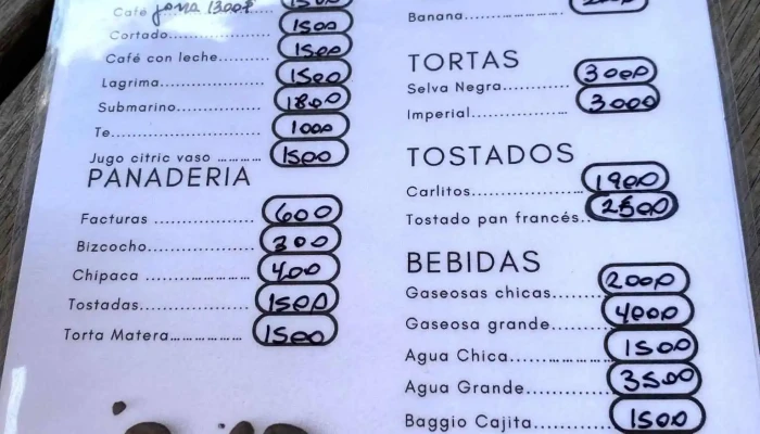 Panaderia La Moderna Carta - Mar Chiquita