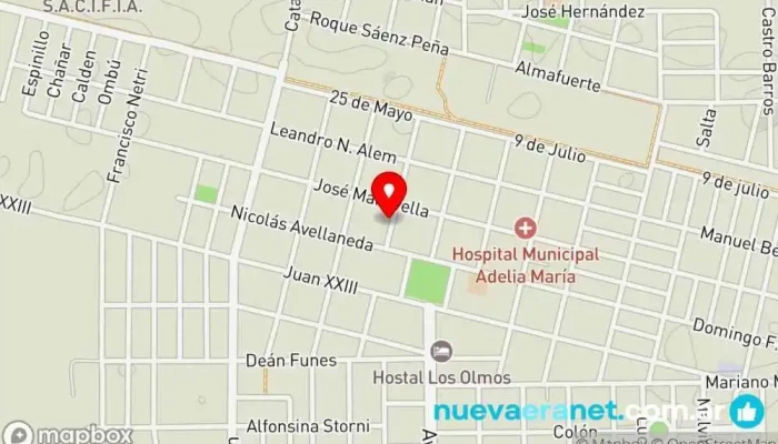 mapa de Panaderia La Nueva Panadería en Adelia María